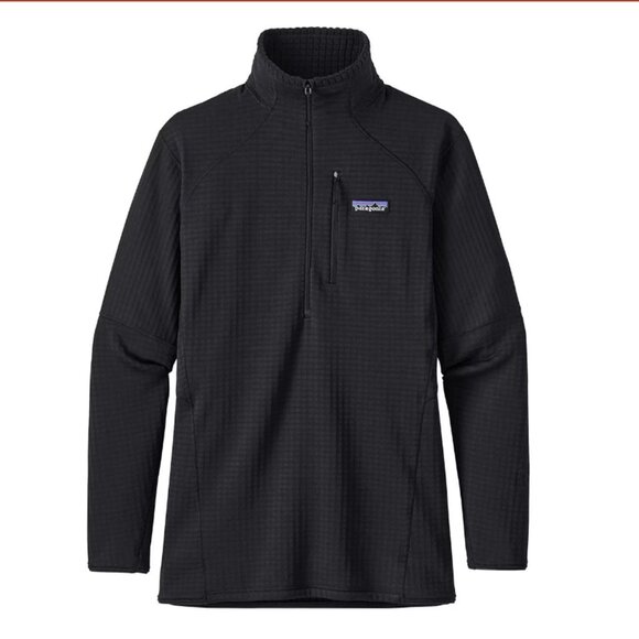 New Patagonia R1 Air 1/2 Zip Neck Women's L Black Pullover Fleece Jacket $130 - Picture 3 of 14